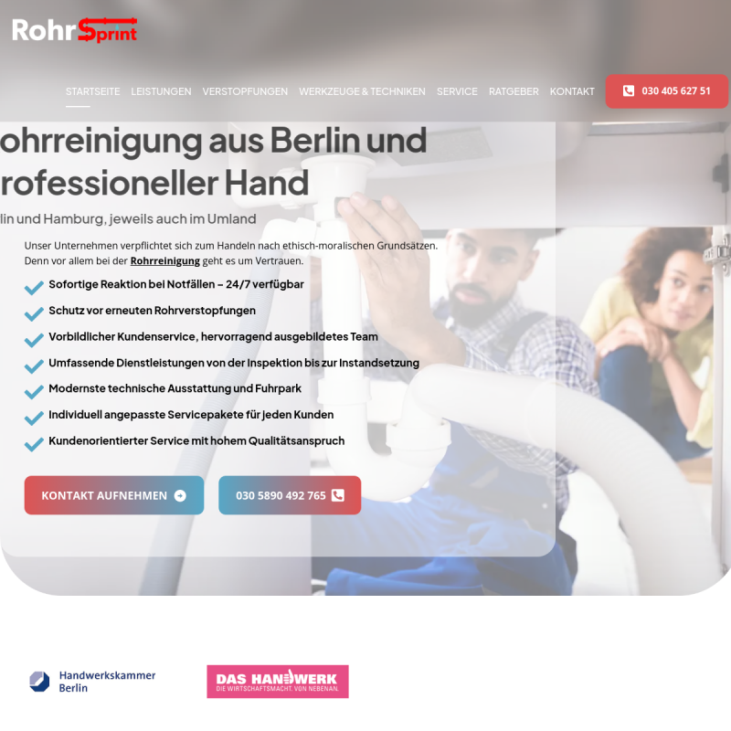 Rohrsprint - Rohrreinigung aus professioneller Hand